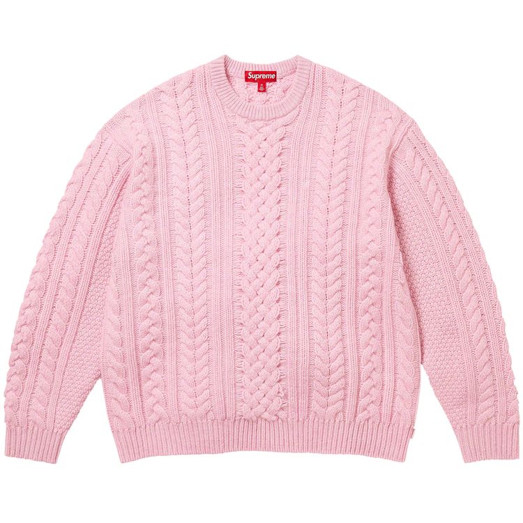 

Свитер Supreme Appliqué Cable Knit Sweater Pink, розовый