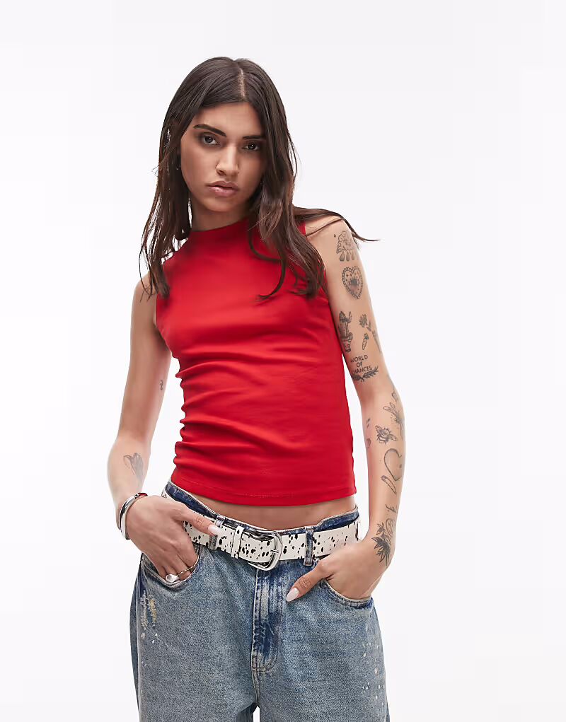 

Тонкая майка Topshop вишневого цвета