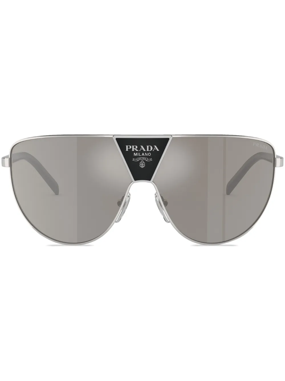 

Солнцезащитные очки в массивной оправе Prada Eyewear, серебяный