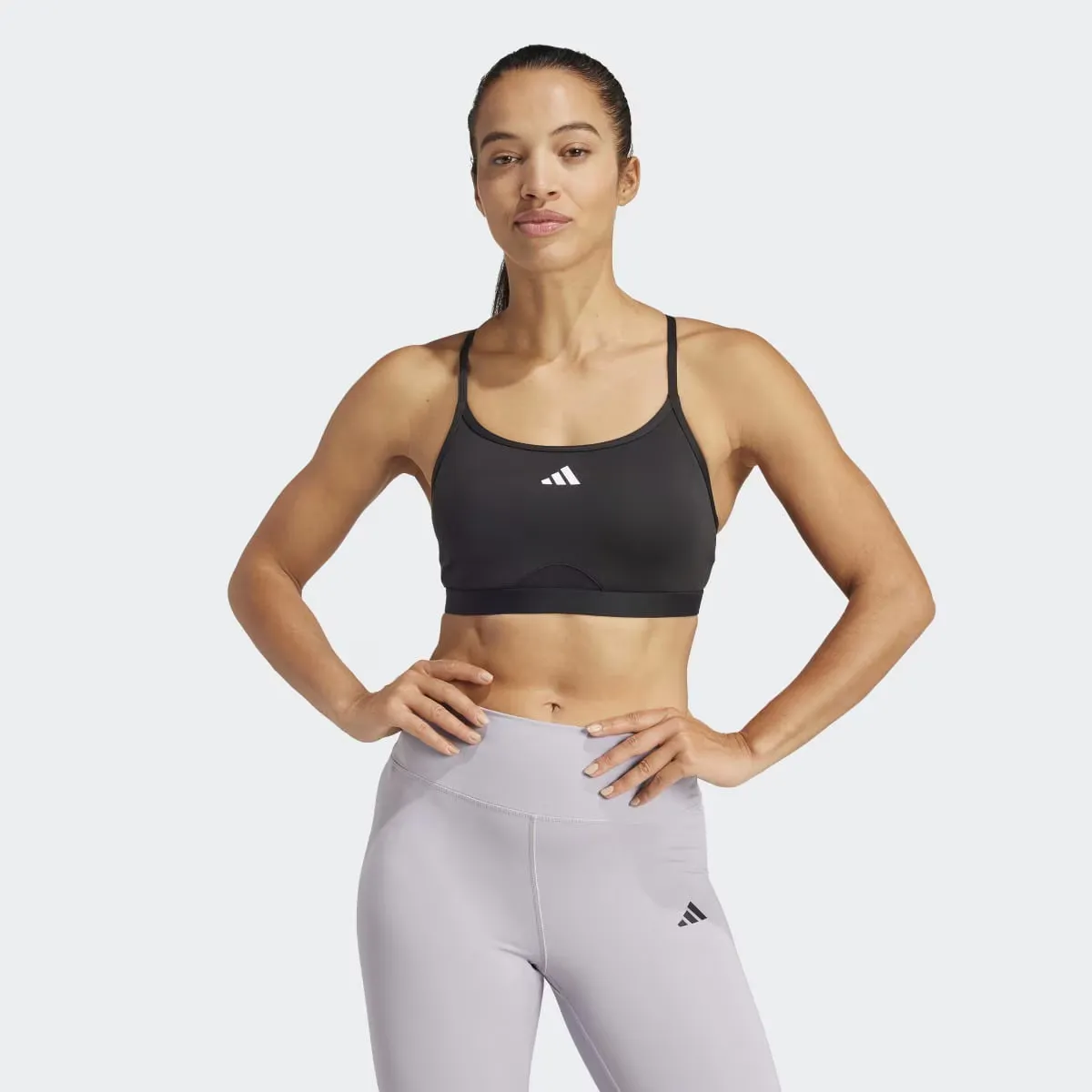 

Aeroreact Training спортивный бюстгальтер 3 полоски Adidas, чёрный
