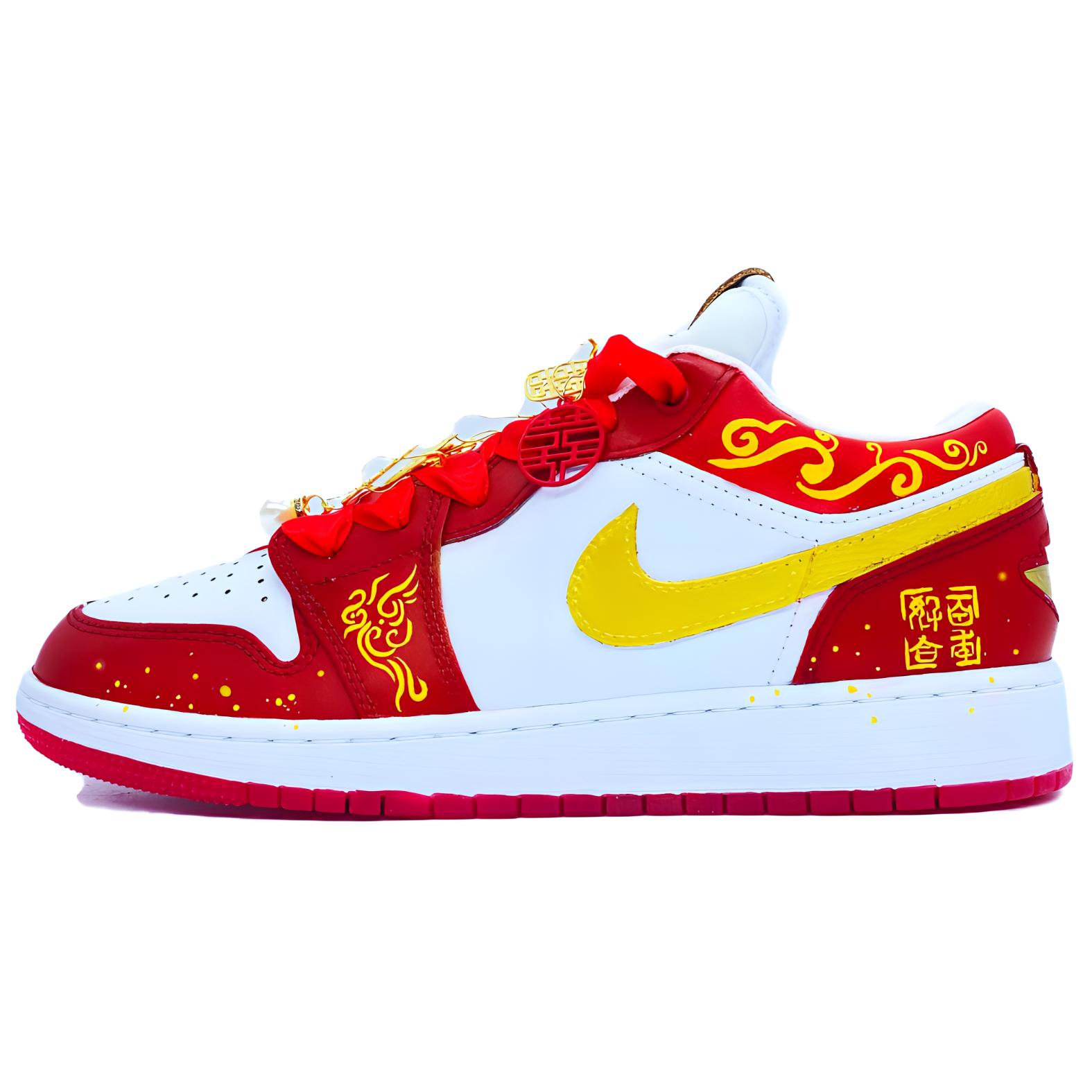 

Кроссовки Air Jordan 1 Vintage Basketball Shoes Women's Low-top Red, красный