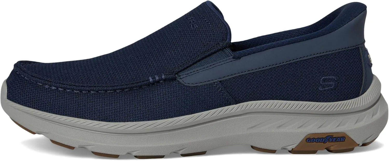 Мужские лоферы Skechers USA Pollard - Wilfred Dual Gore Moc Toe Slip-Ins, темно-синий — фото 4