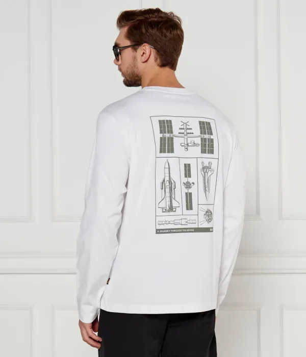 Футболка с длинным рукавом Te_Ufolong regular fit Boss Orange, белый — фото 3