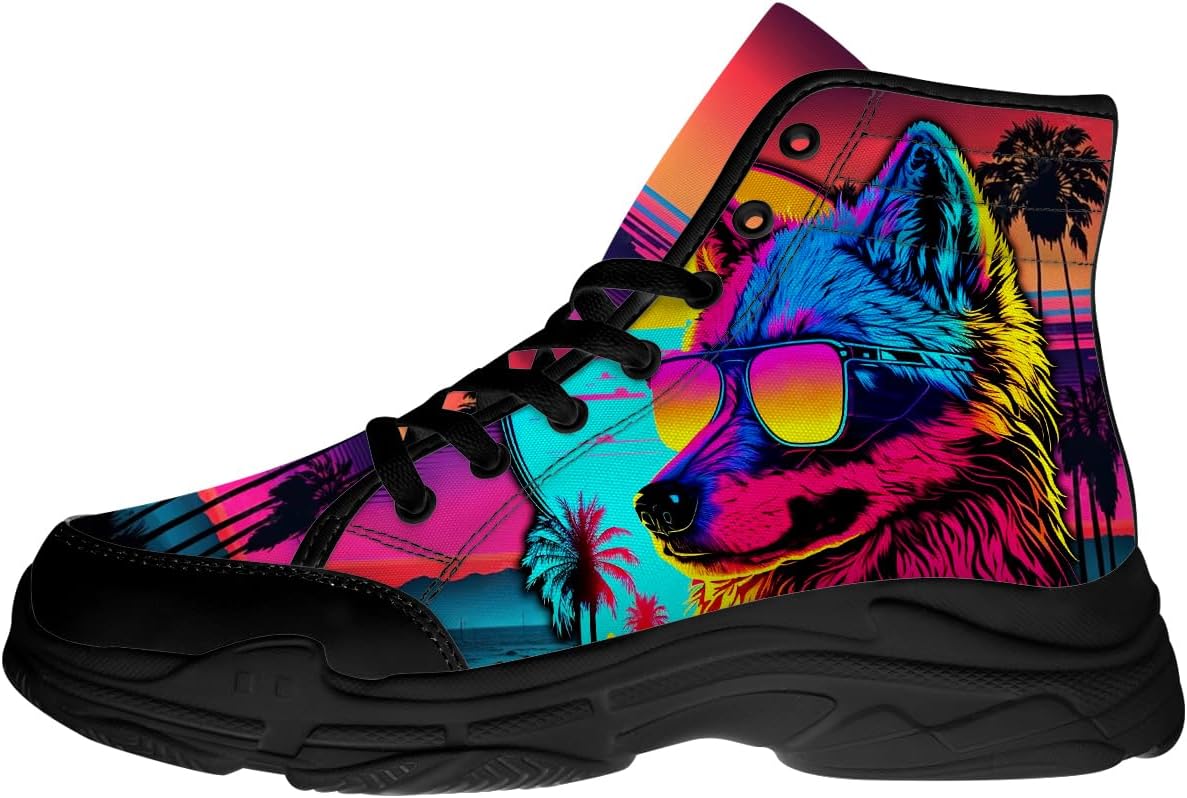 

Мужские кроссовки Wolf, высокие, черные, на шнуровке, из ткани, подарок для него и для нее Quorax