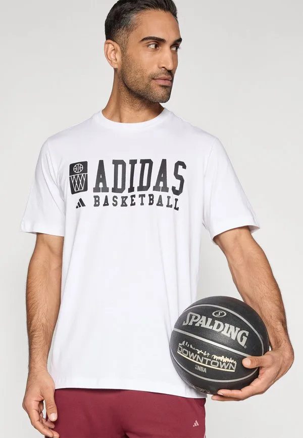 Футболка с принтом bb gfx Adidas Performance, White/Black — фото 4