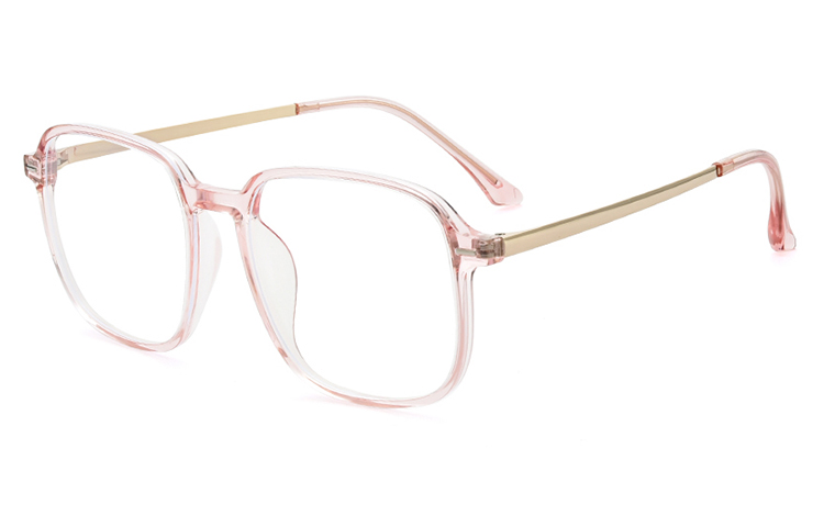 

MUZU Пластиковая квадратная оправа для очков TR/Memory унисекс, Transparent Orange