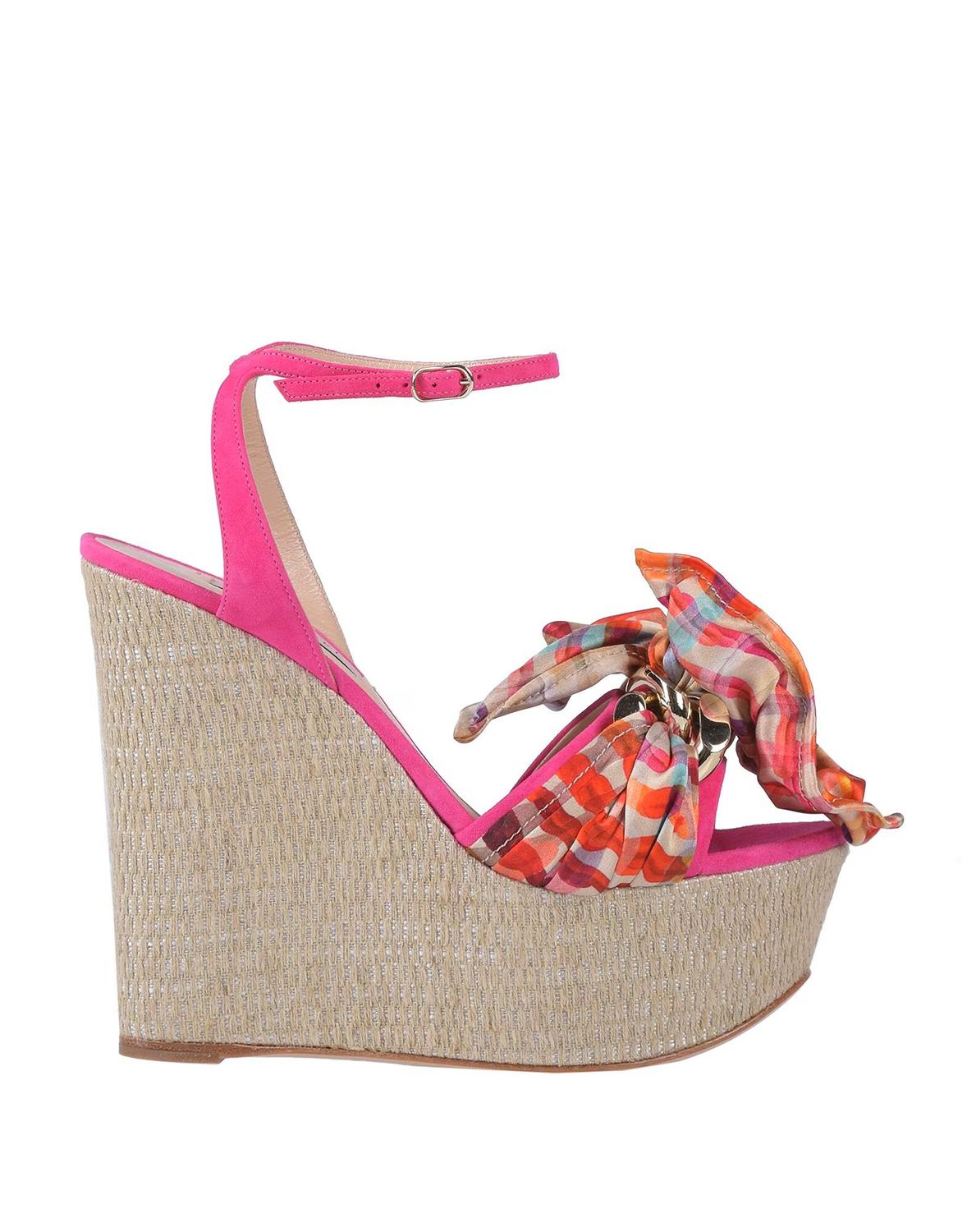 Сандалии Casadei, фуксия