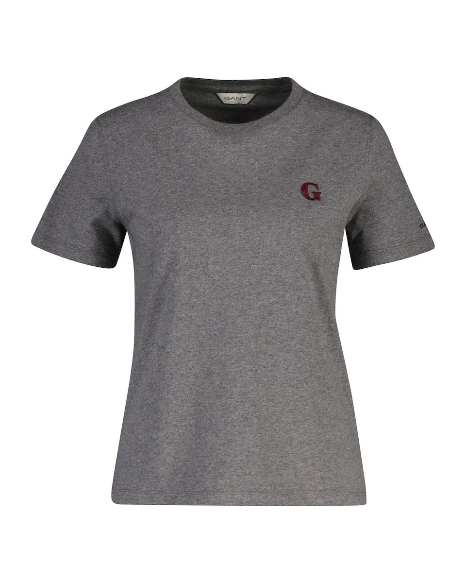 

Женская футболка с коротким рукавом из хлопка Gant, серый