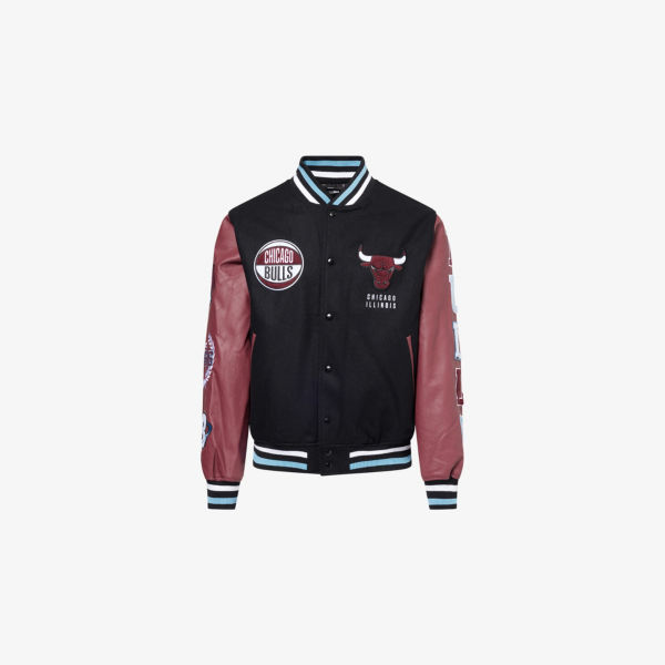 

Ветровка с вышитой нашивкой Chicago Bulls из смесовой шерсти New Era, черный