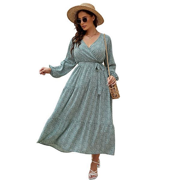 

Женские брюки plus size с v-образным вырезом и длинными рукавами 16x Elitespirit, Green Leopard