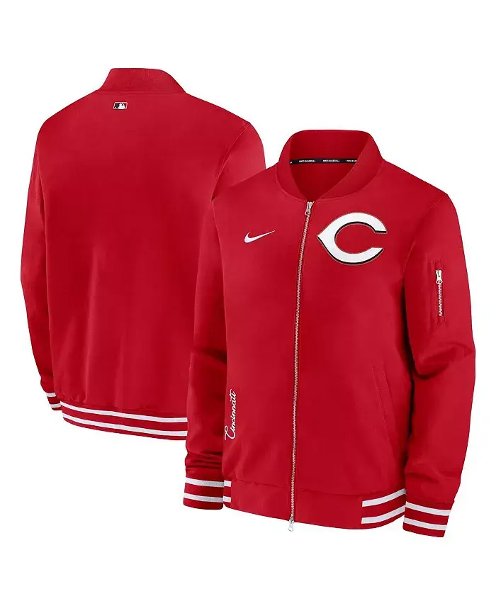

Мужская красная бомбер с полной застежкой-молнией Cincinnati Reds Authentic Collection Nike