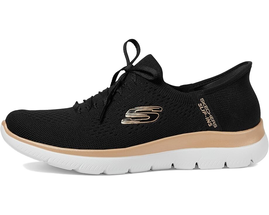 Кроссовки SKECHERS Summits Night Chic Hands Free Slip-Ins, цвет Black/ Rose Gold — фото 4