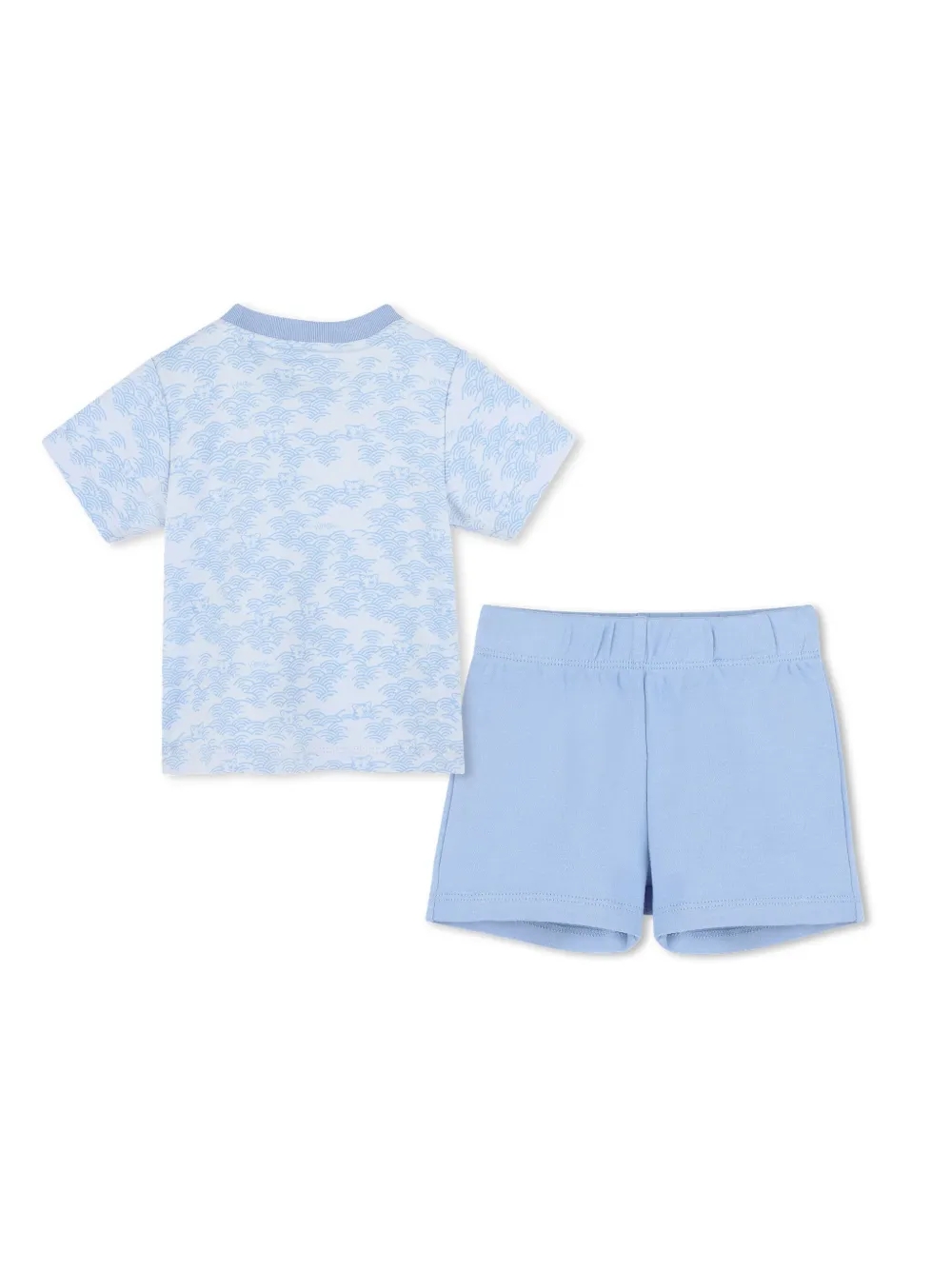 Комплект из футболки и шортов из органического хлопка Kenzo Kids, синий — фото 2