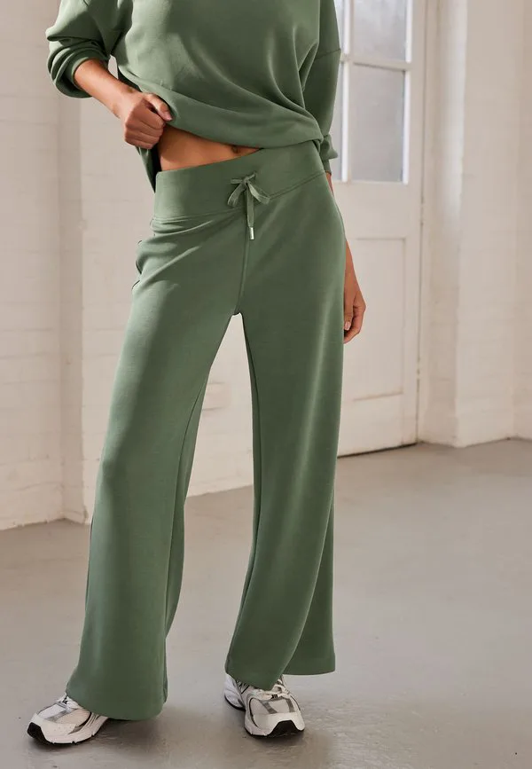 Спортивные брюки прямого кроя из модала с широкими штанинами Next, Sage Green — фото 4