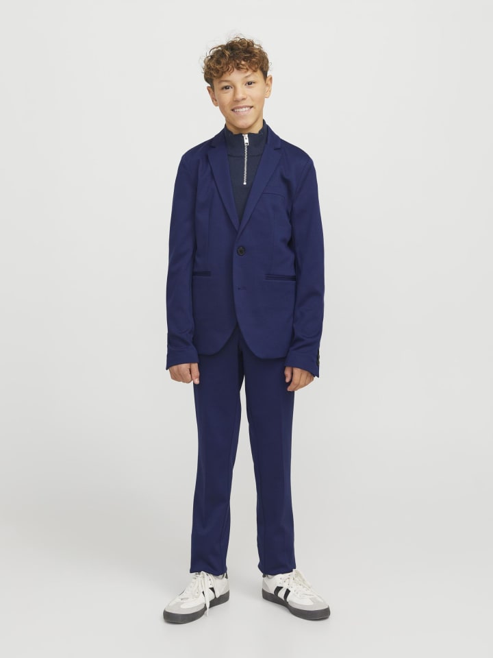 JACK & JONES Junior Однобортный пиджак средневекового синего цвета — фото 4
