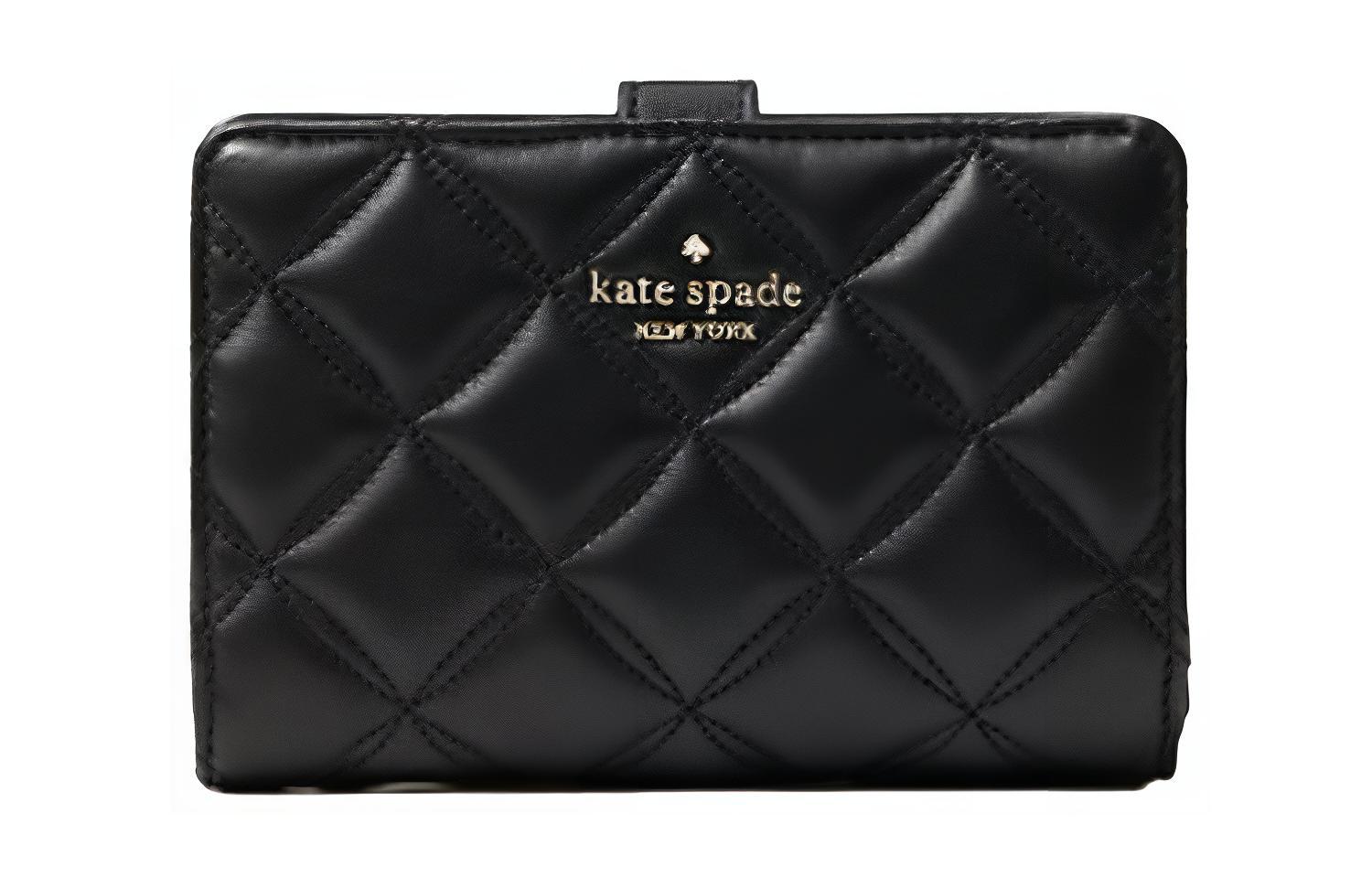 

Kate Spade Кожаный картхолдер, кошелек обычный женский черный
