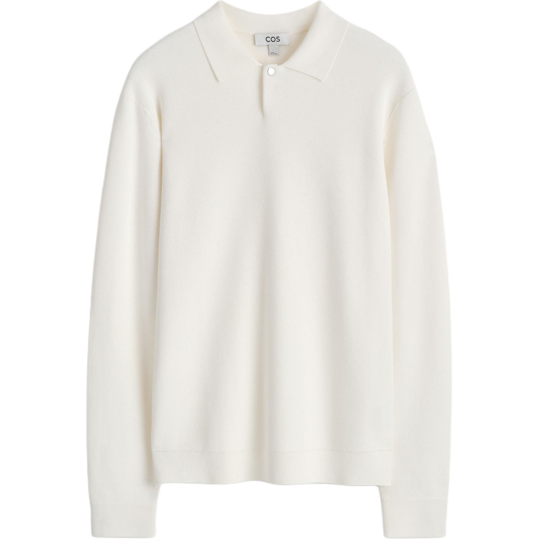 

COS Поло мужское экрю, Белый, COS Поло мужское экрю