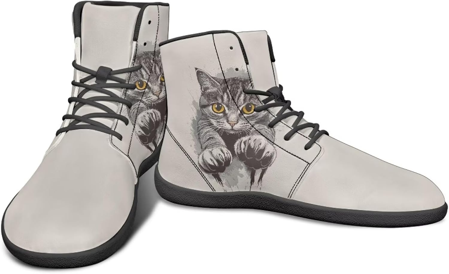 

Мужские высокие кроссовки Animal Design с широким носком и резиновой подошвой для бега и с нулевым перепадом высоты, обеспечивающие ощущение поверхности Watdotory, серый