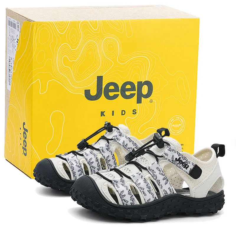 Сандалии детские из искусственной кожи Jeep, Ivory White/Fish Tail Gray