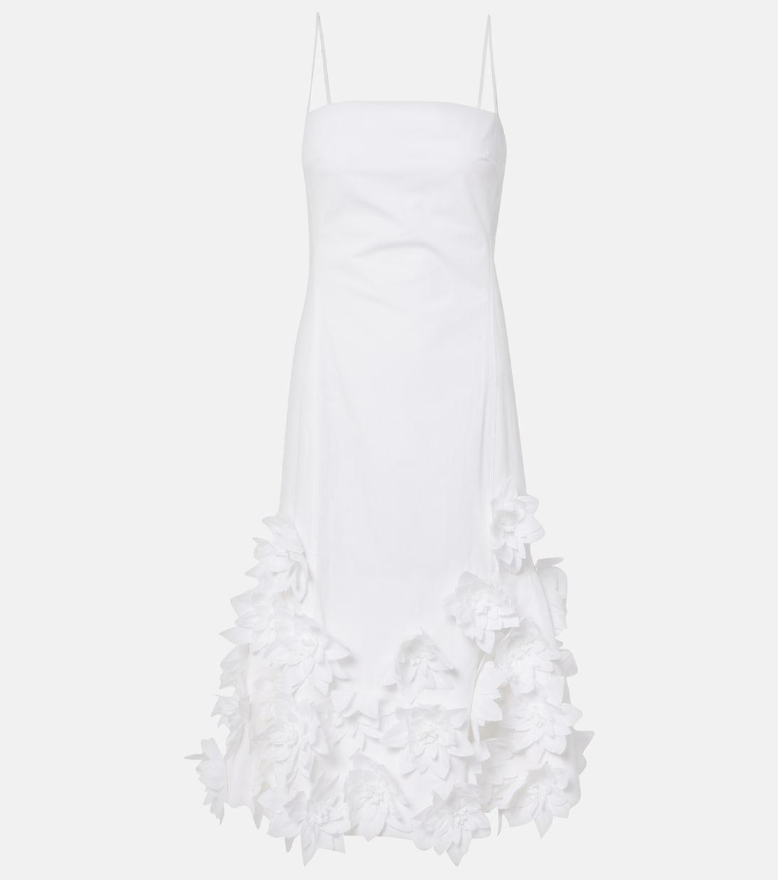 

Платье миди Bella из хлопка с цветочной аппликацией Simkhai, белый