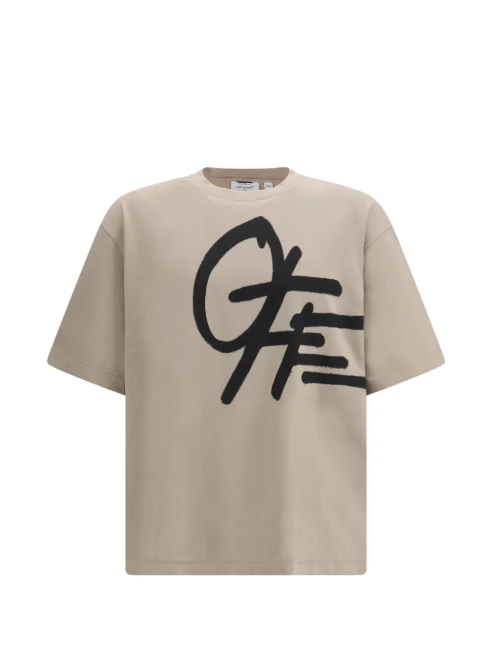 

Футболка с логотипом Off-White, бежевый