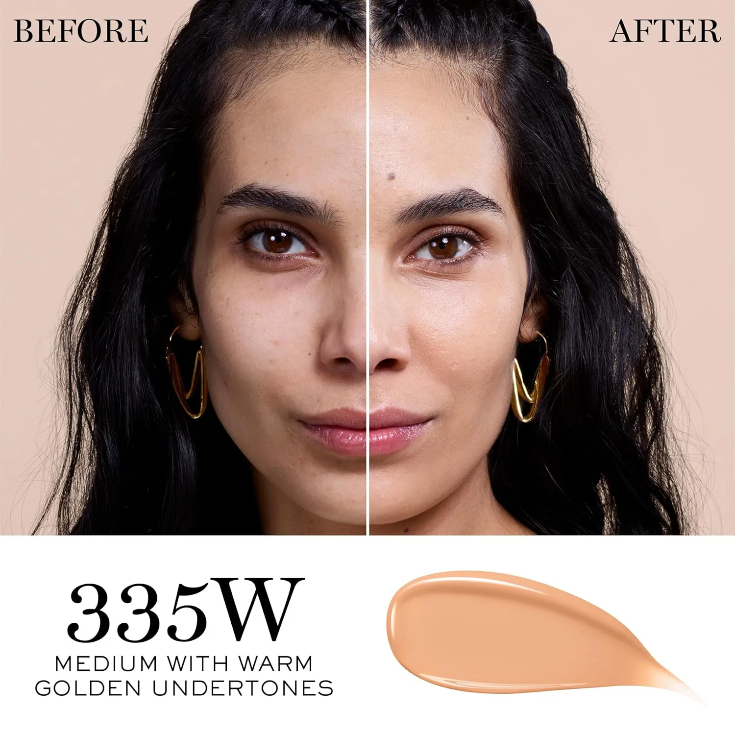 Тональный крем Lancôme Teint Idole Ultra Wear Care & Glow Longwear Foundation с SPF 27, увлажняющий, со средней степенью покрытия, которое можно наслаивать, и сияющим финишем., 335W: medium with warm golden undertones — фото 2