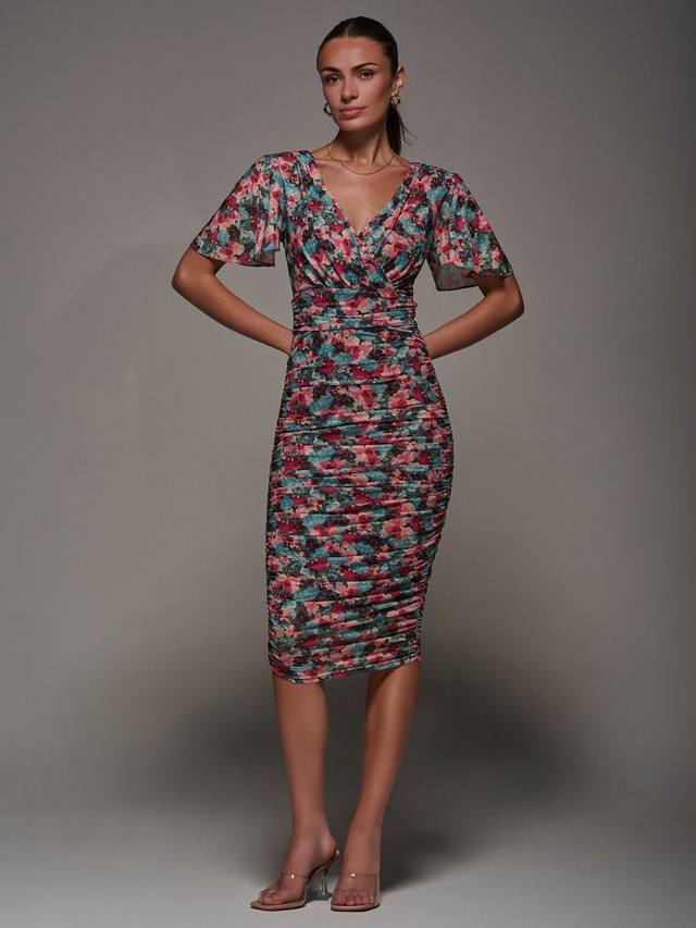 

Платье-футляр с рукавами флорал ангел Jolie Moi, Multi