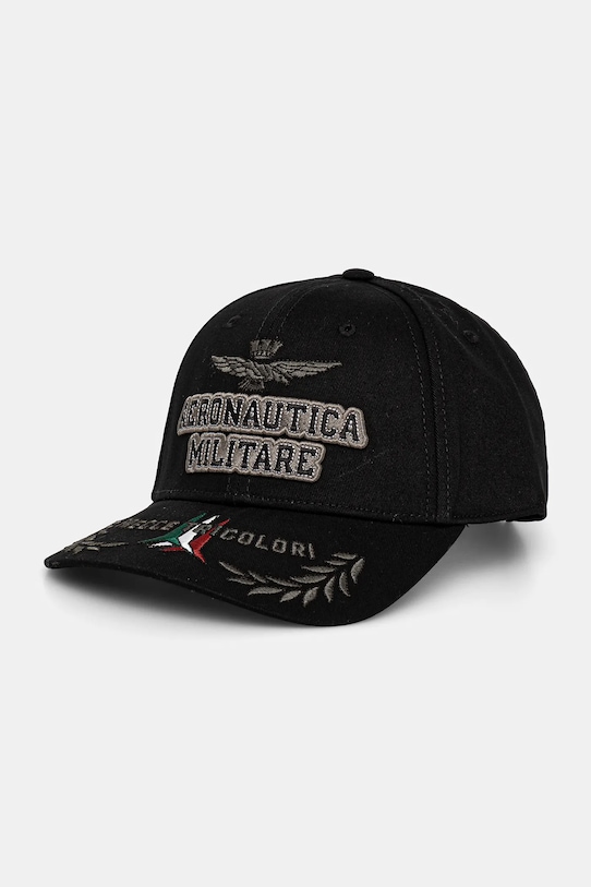 

Хлопковая кепка с козырьком Aeronautica Militare, черный