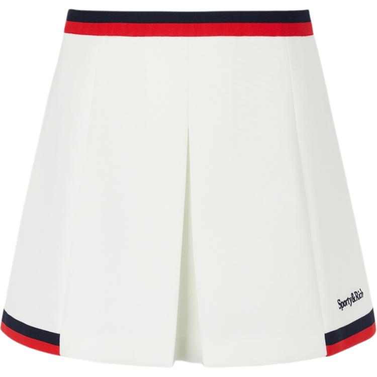 

Мини-юбка с плиссированными вставками и логотипом SPORTY & RICH, белый
