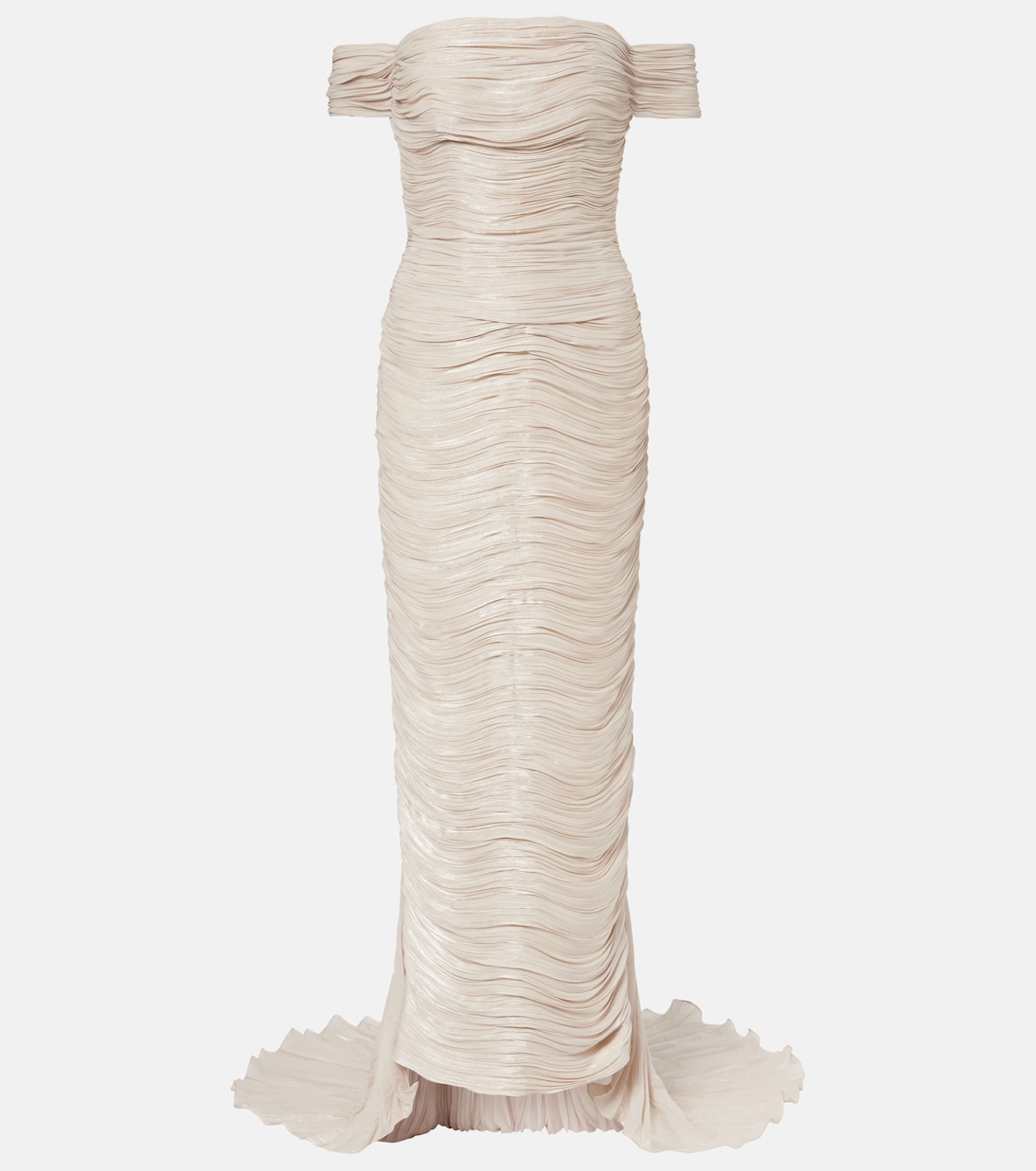 

Платье-бюстье с открытыми плечами и плиссировкой Marmar Halim, Nude