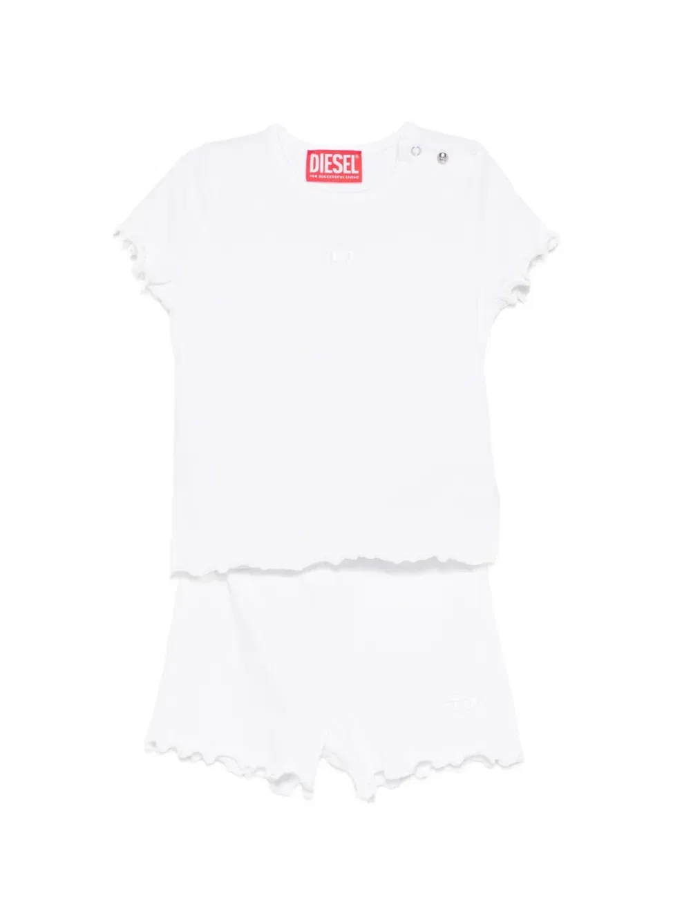 Комплект из топа и шорт с оборками Diesel Kids, белый