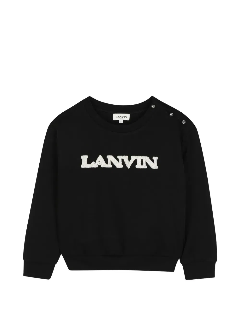 Толстовка с вышитым логотипом и пуговицами на плече Lanvin Enfant, черный