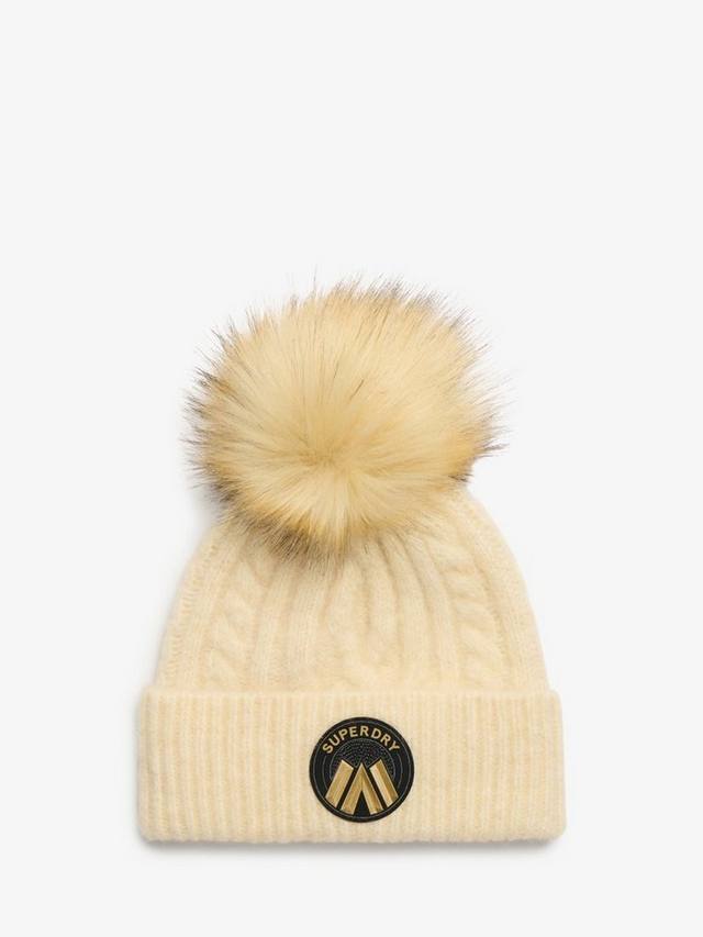 

Шапка Cable Luxe Knit Bobble Superdry, Oatmeal White
