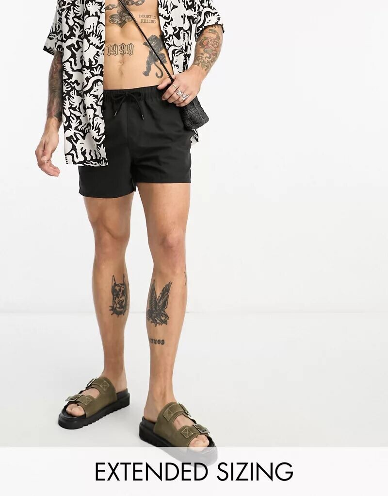 

Короткие черные шорты для плавания ASOS