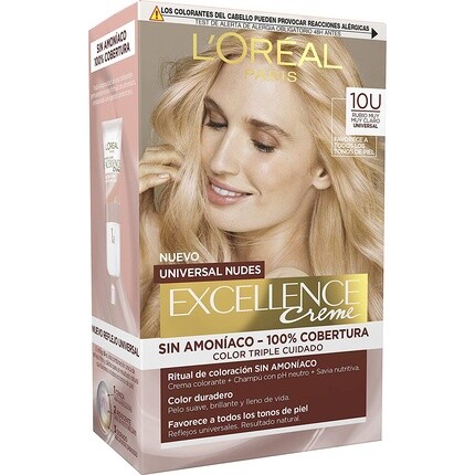 

Краска для волос Excellence Creme Universal Nudes 10U-Самая светлая блондинка, L'Oreal