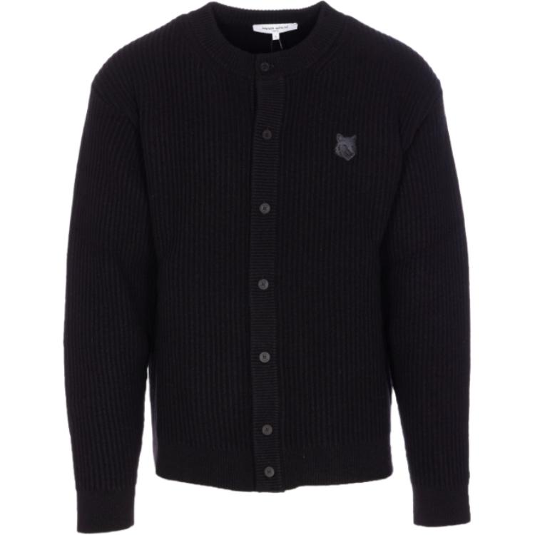 

Кардиган с ребристым узором и лисой от Maison Kitsuné Maison Kitsune, черный