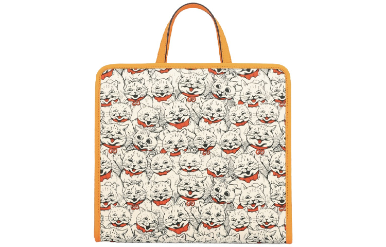 

Кожаная сумка-шоппер, шоппер, детская сумка Мультиколор/Оранжевый GUCCI