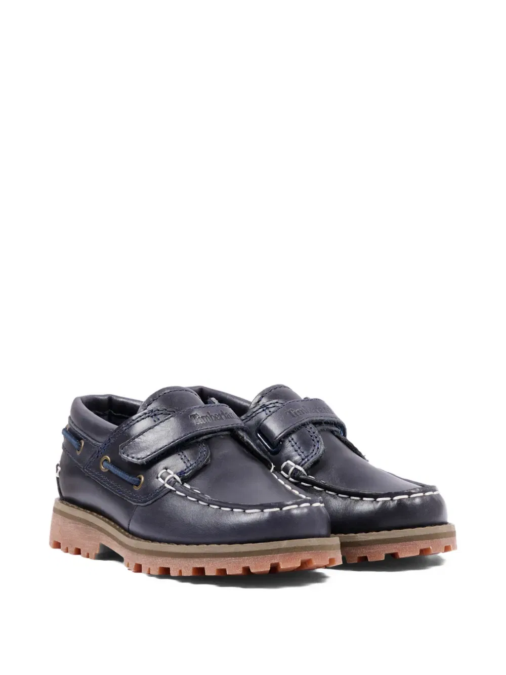 Кожаные лоферы с ремешком на липучке Timberland Kids, синий