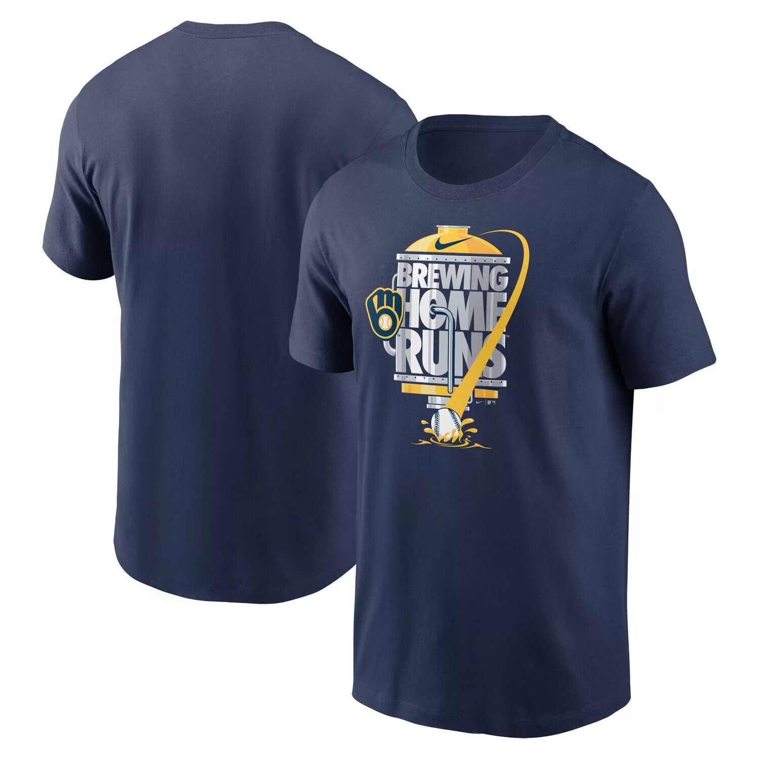 

Мужская темно-синяя футболка Milwaukee Brewers Brewing Home Runs Local Team Nike, Синий, Мужская темно-синяя футболка Milwaukee Brewers Brewing Home Runs Local Team Nike