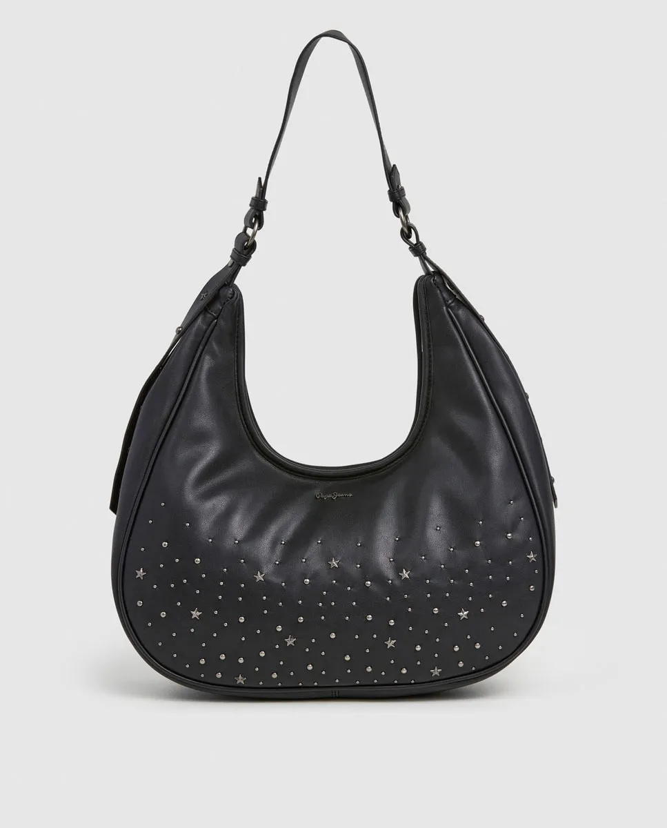 

Женская сумка-хобо Nadia Cluster с металлическими заклепками Pepe Jeans, черный