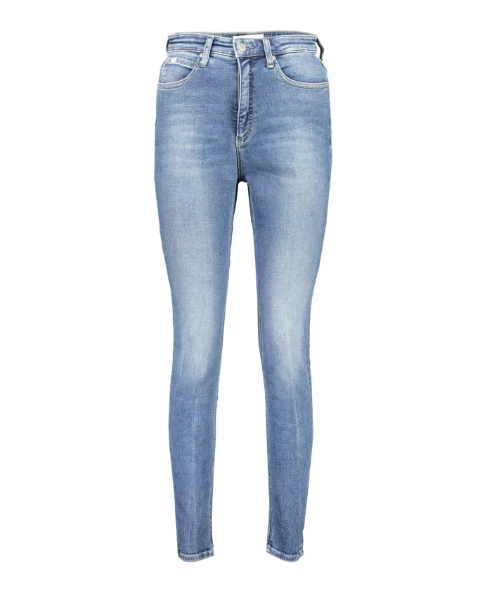 

Узкие джинсы из денима, синий с выцветшим логотипом Calvin Klein, синий