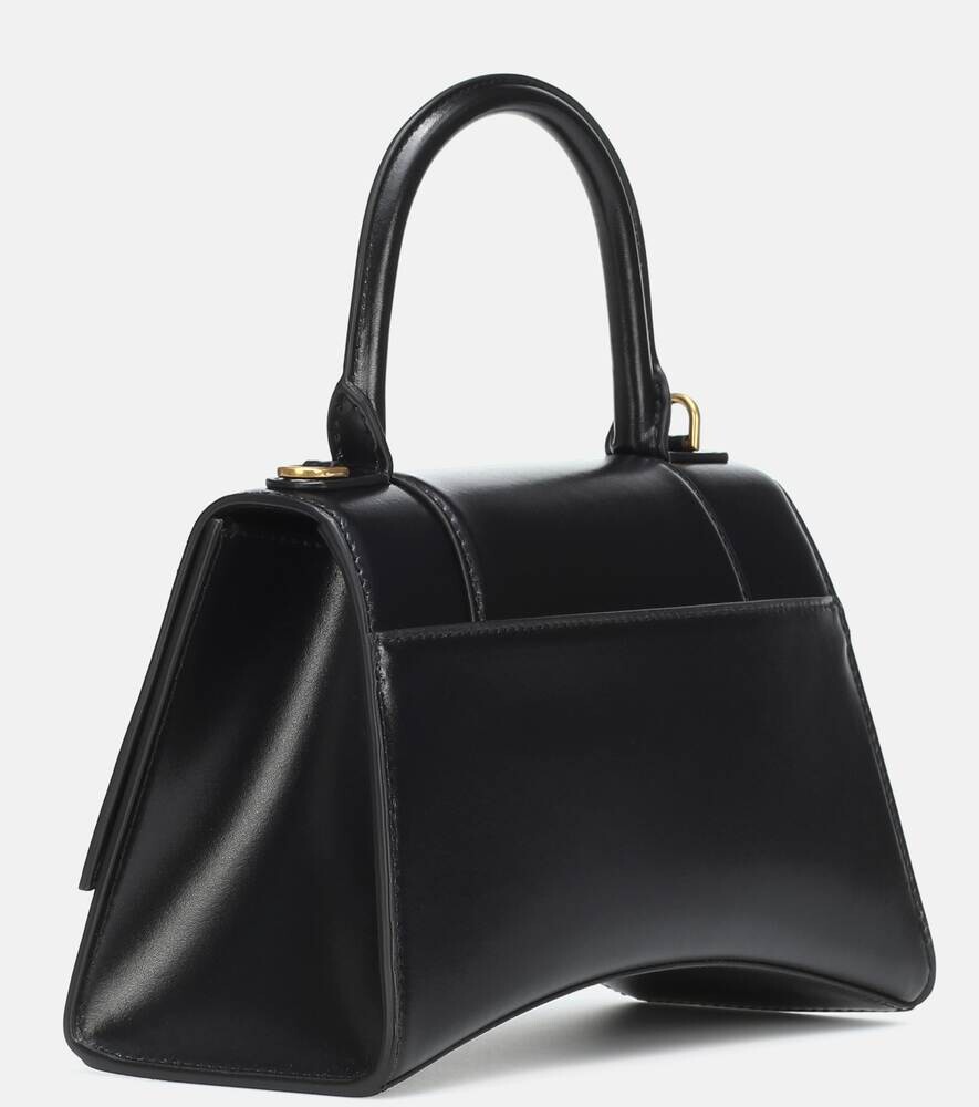 Маленькая кожаная сумка через плечо Hourglass Balenciaga, черный — фото 4