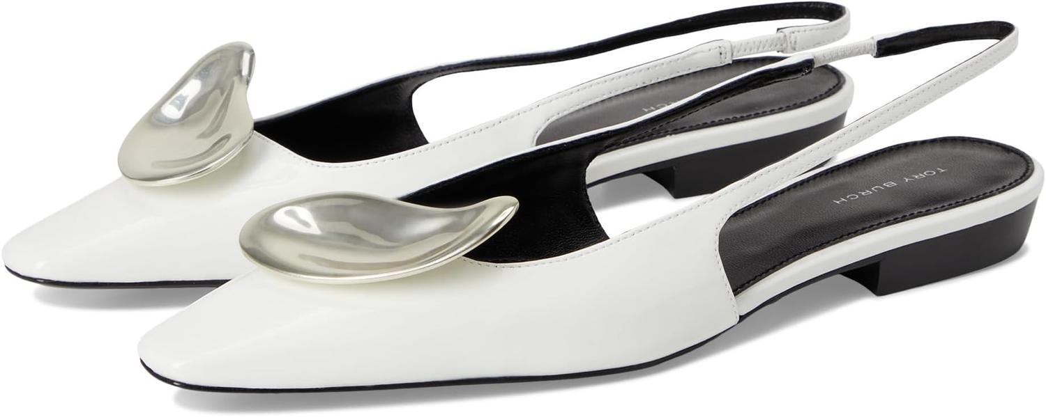 Балетки Tory Burch Patos Slingback, цвет Cloud/Silver