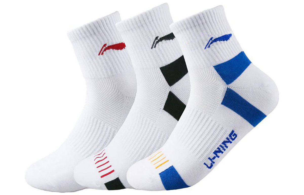 

Лининг Носки до середины икры Унисекс 3 пары Белый Синий/Белый Черный/Белый, Белый Синий+Белый Черный+Белый