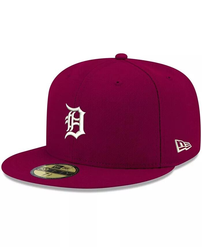 

Мужская кепка с логотипом Cardinal Detroit Tigers белая 59FIFTY New Era, красный