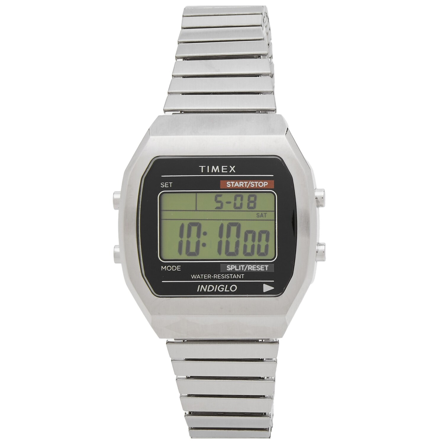 

Часы Timex T80 Digital Steel Expansion Band 36Mm Watch, цвет Steel