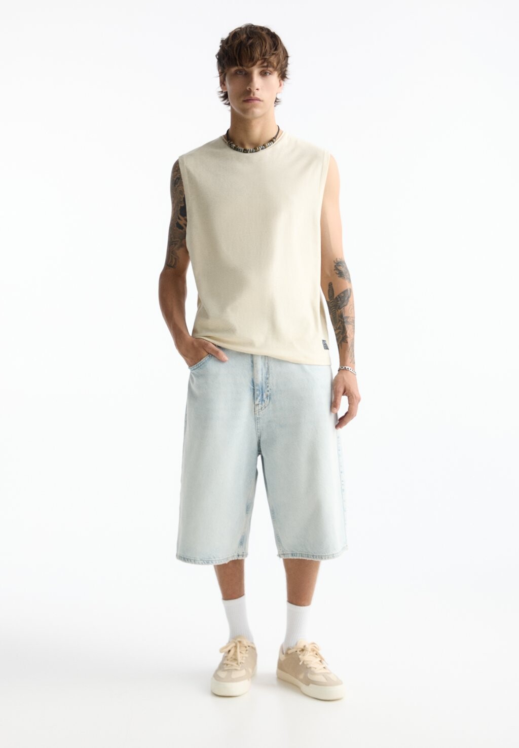 

Джинсовые шорты STWD SKATER BERMUDA PULL&BEAR, синий деним