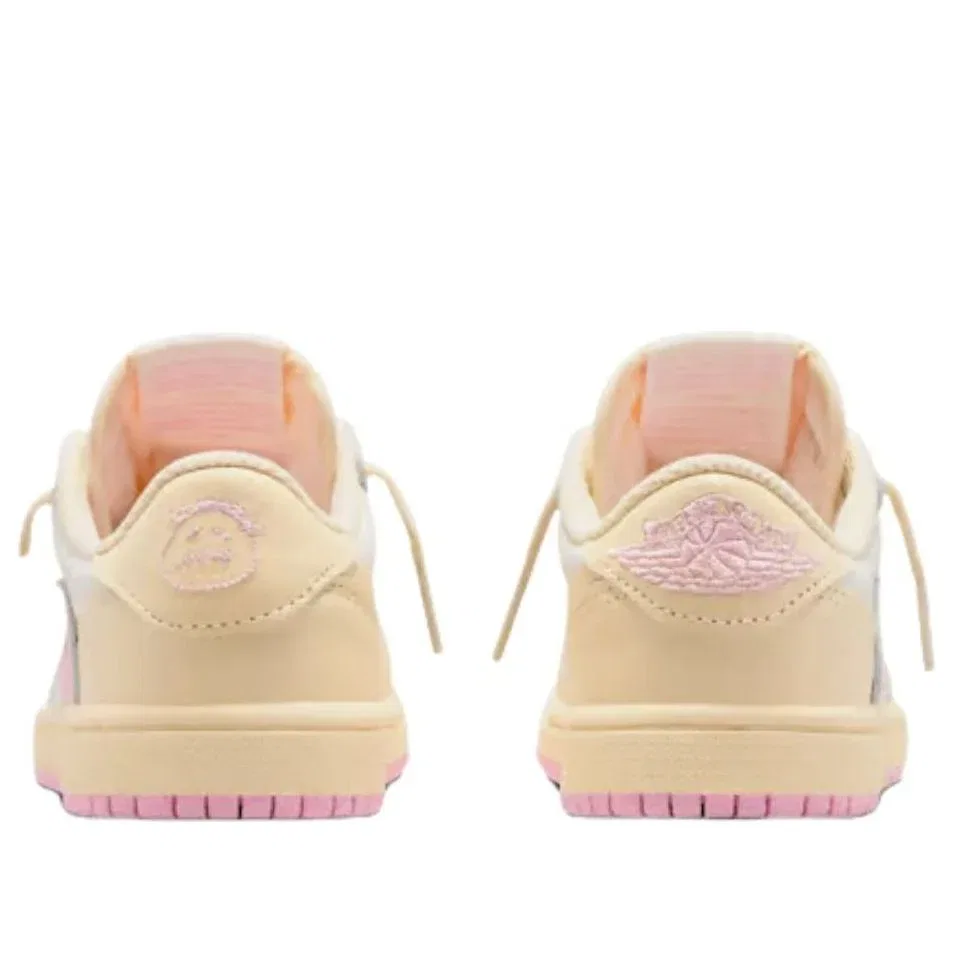 Кроссовки Air Jordan x Travis Scott 1 Retro Low OG «Shy Pink» IQ7605-100, бежевый — фото 4
