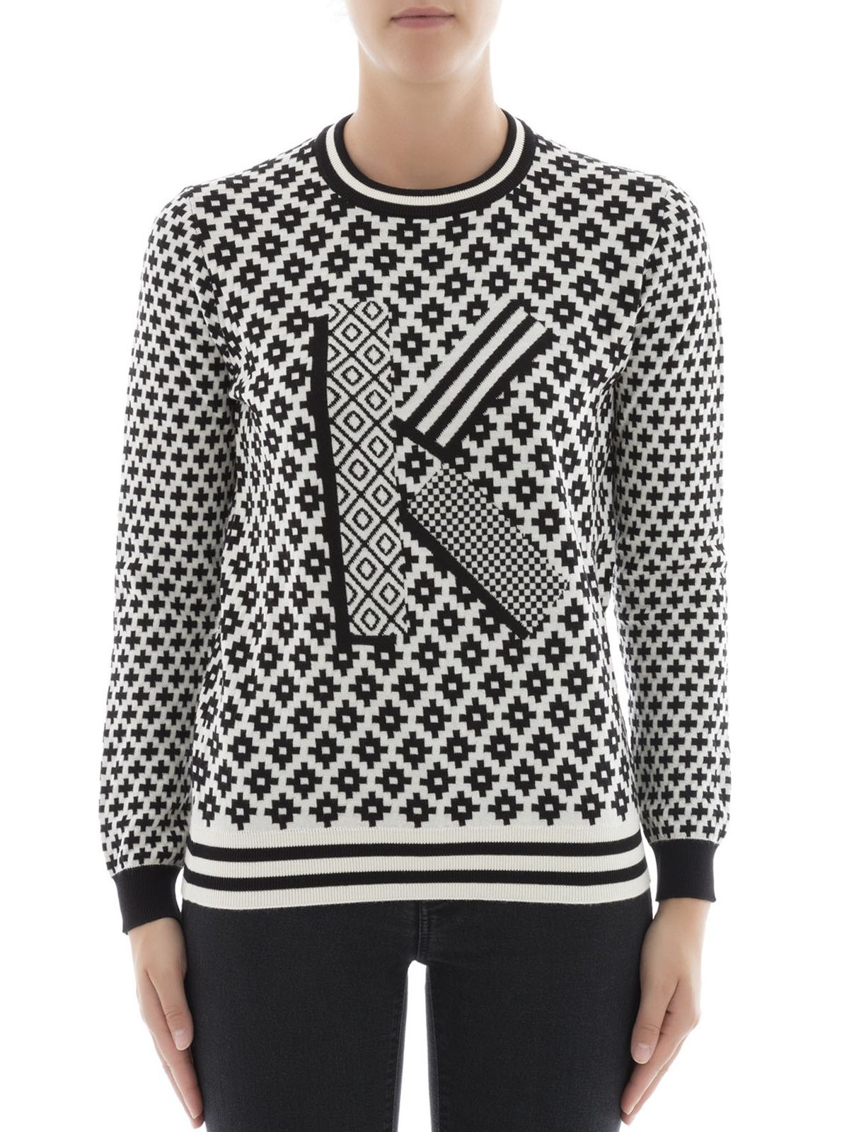 

Белый хлопковый женский свитер Kenzo