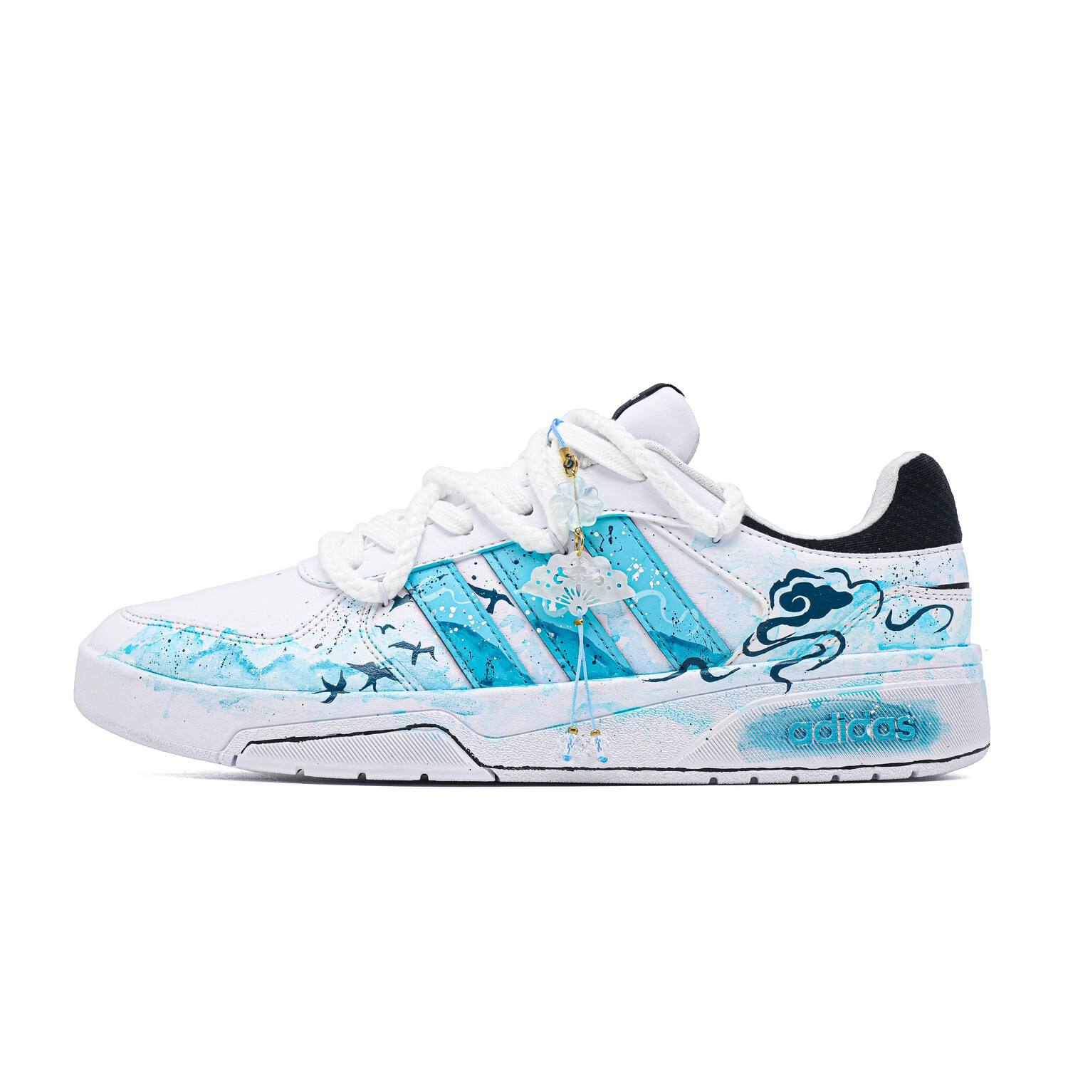 Adidas Neo Кроссовки Courtbeat Cyan Cloud BOX Coverage Low Top Unisex сине-белые, цвет Blue White — фото 3